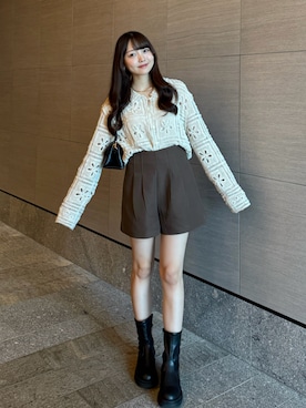 「アイテム（チョーカー）」を使った、みさねさん（レディース・158cm）の秋コーディネート