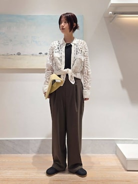 「TOMORROWLAND （トゥモローランド）のCONTRE ALLEE BOUSBIR スリッポン（スリッポン）」を使った、Kikuchi_TOMORROWLANDさん（レディース・164cm）の夏コーディネート