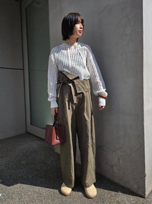 オープンワークコットン フードプルオーバー（パーカー）｜GALERIE VIE