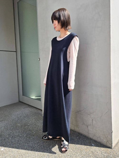 ストレッチコットン ジャンパースカート（ワンピース）｜GALERIE
