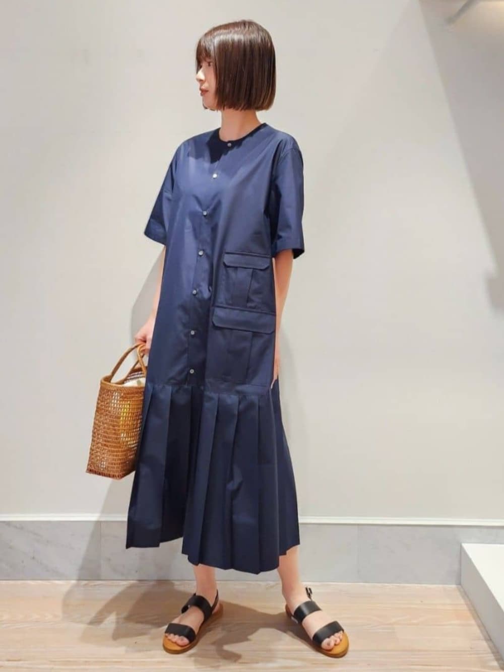 ギャルリーヴィー コットンポリエステル半袖ワンピース GALERIE VIE（ギャルリー ヴィー）の「コットンポリエステルウェザー