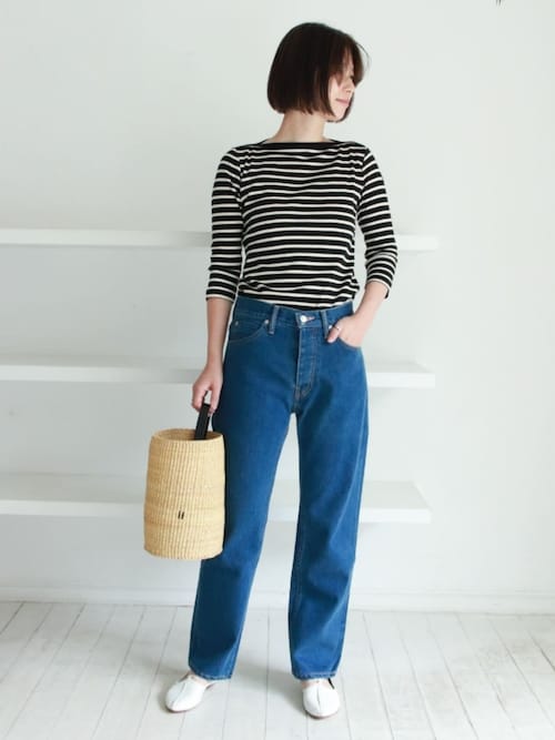 リユースシーアイランドコットン デニムストレートパンツ
