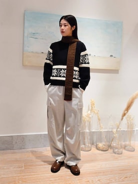 「TEMBEA（テンベア）のアイテム」を使った、Kikuchi_TOMORROWLANDさん（レディース・164cm）の冬コーディネート