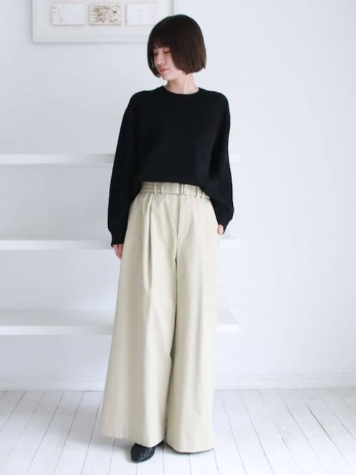 セール】ノンマーセラコットンギャバジン ワイドイージーパンツ