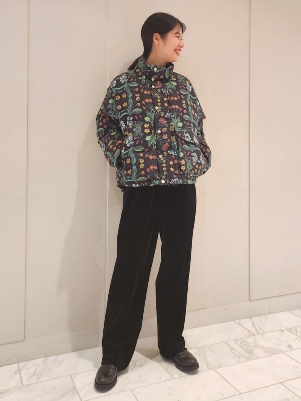 CABaN コットン PALERMOプリントダウンブルゾンを使った人気
