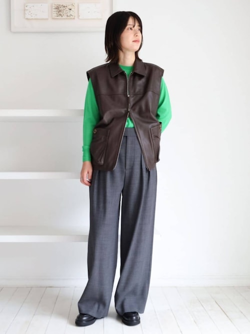 ラムレザー スリーブレスブルゾン（ブルゾン）｜GALERIE VIE