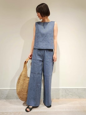 「a point（アポワン）のアイテム」を使った、Kikuchi_TOMORROWLANDさん（レディース・164cm）の夏コーディネート