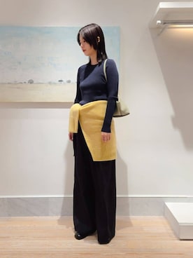 「クルーネックニット」｜Kikuchi_TOMORROWLANDさん（レディース・164cm）の秋コーディネート