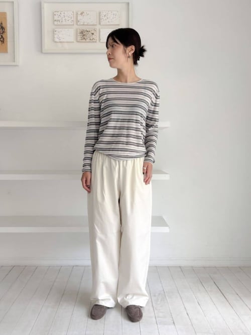 GALERIE VIE シルクカシミヤ混 ラウンドネックニット セーター 長袖 カシミヤシルク クルーネックプルオーバー（ニット/セーター