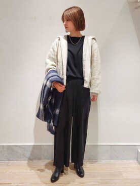 「デイリーカジュアル」｜「アイテム（ブルゾン）」を使った、Kikuchi_TOMORROWLANDさん（レディース・164cm）の冬コーディネート