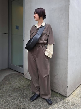 「大人カジュアル」｜「アイテム（つなぎ/オールインワン）」を使った、Kikuchi_TOMORROWLANDさん（レディース・164cm）の夏コーディネート
