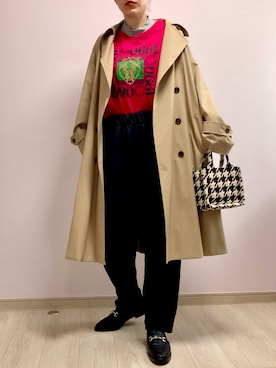 「H&M（エイチ・アンド・エム）のアイテム（ローファー、ブラック系）」を使った、MOMOさん（レディース・167cm）の春コーディネート