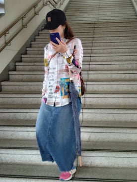 「Desigual（デシグアル）のアイテム（トップス）」を使った、yone55さん（レディース・153cm）の夏コーディネート