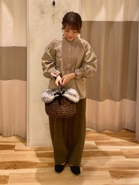 「kazumiコラボ」｜「アイテム（パンツ）」を使った、uemuraさん（レディース・150cm）の秋コーディネート