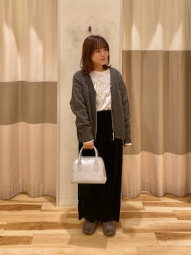 「ベロアスカート」｜uemuraさん（レディース・150cm）の冬コーディネート