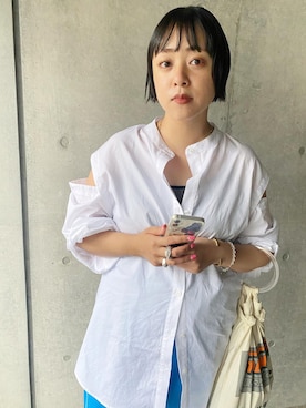 「アイテム（タンクトップ、グレー系）」を使った、みすたーさん（レディース・158cm）の夏コーディネート