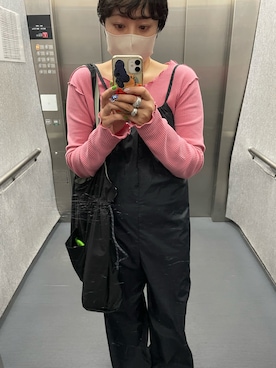 「カラー×コーデ」｜「アイテム（トートバッグ）」を使った、みすたーさん（レディース・158cm）の春コーディネート