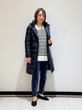 「インディヴィ」｜「アイテム（ダウンジャケット/コート）」を使った、mikaさん（レディース・165cm）の冬コーディネート