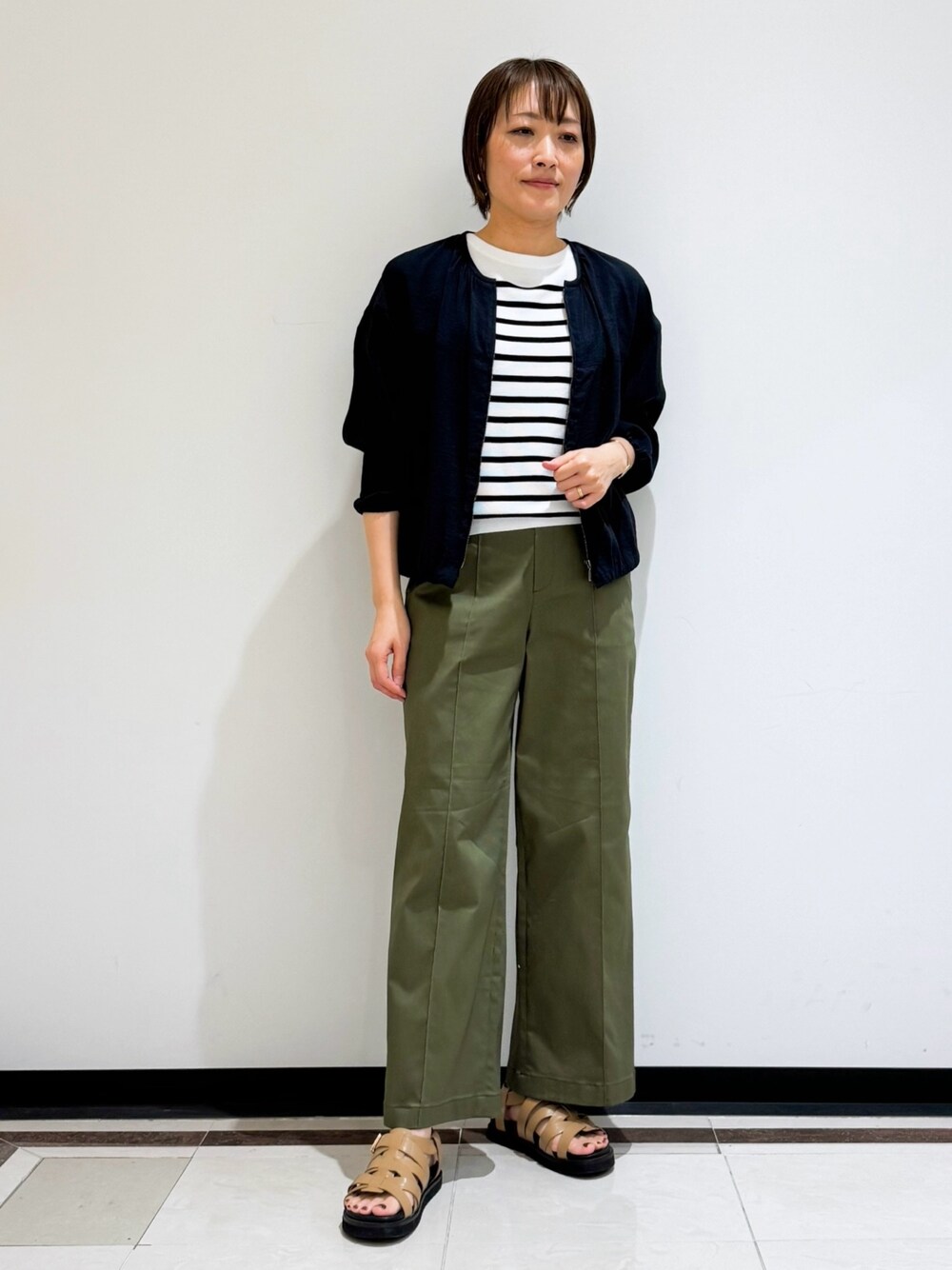 未使用 インディヴィ INDIVI 洗える 夏羽織り シアーブルゾン ジャケット INDIVI（インディヴィ）の「【洗える／夏羽織り】シアーブルゾン