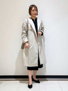 「春服デビュー宣言」｜「アイテム（ノーカラーコート）」を使った、mikaさん（レディース・165cm）の春コーディネート