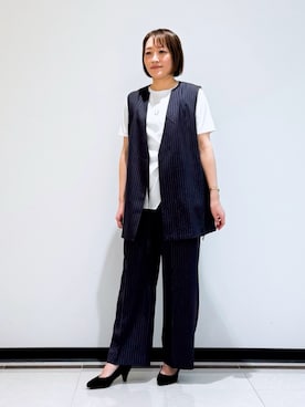 「ジレ」｜mikaさん（レディース・165cm）の夏コーディネート