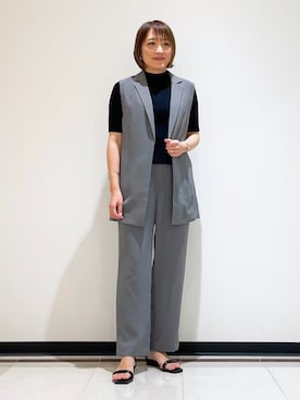 「インディヴィ」｜「アイテム（ベスト）」を使った、mikaさん（レディース・165cm）の夏コーディネート