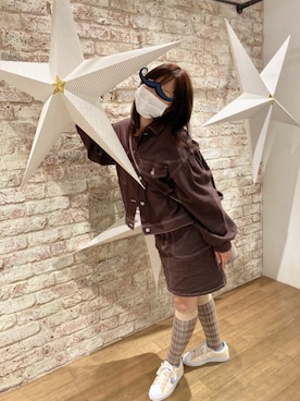 「OLIVE des OLIVE（オリーブデオリーブ）のアイテム（セットアップ）」を使った、mmmさん（レディース・157cm）の冬コーディネート