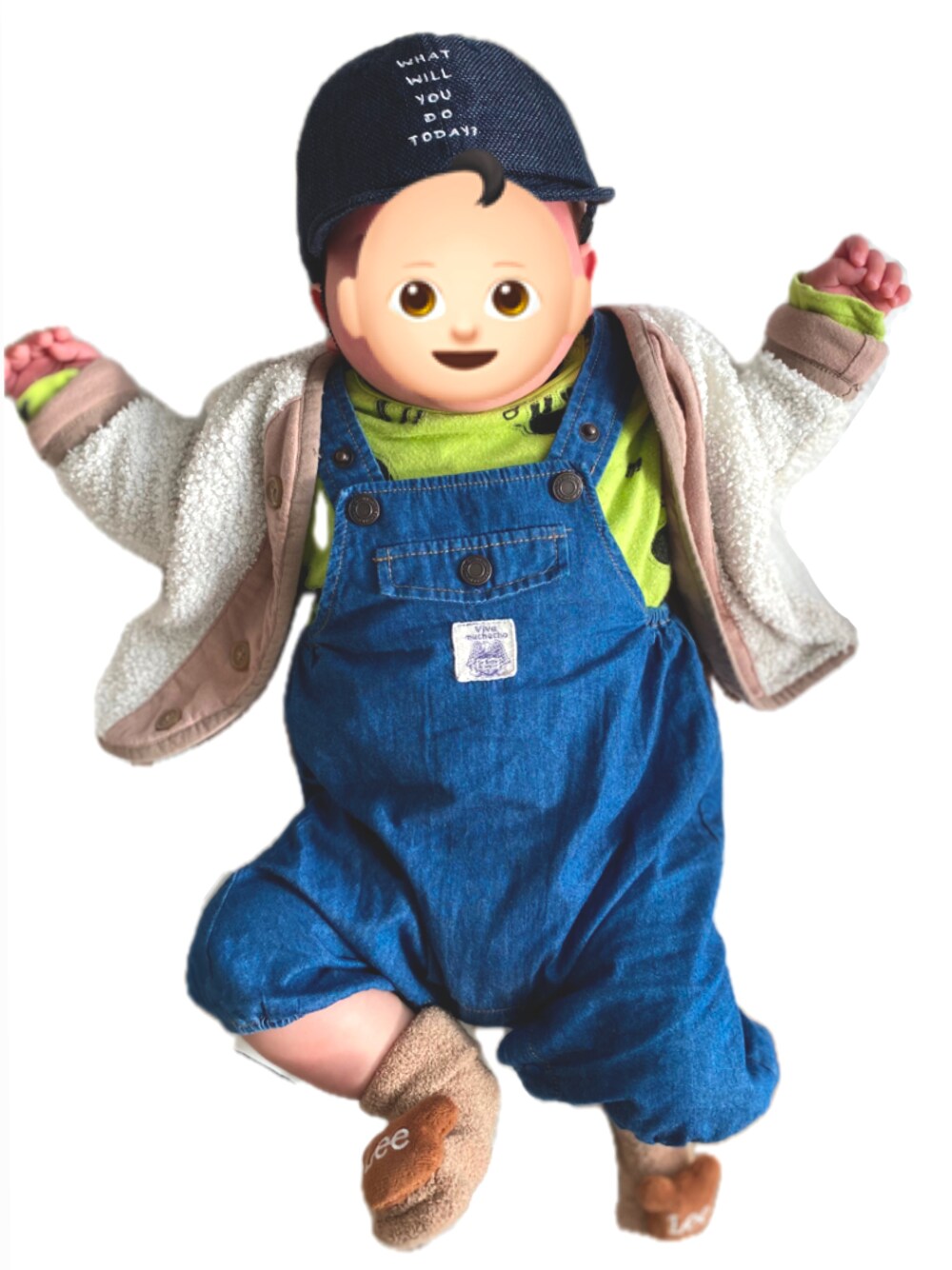 「西松屋のアイテム（その他ベビーウェア、ブルー系）」を使った、ならちゃんさん（レディース・155cm）の春コーディネートの1枚目の写真