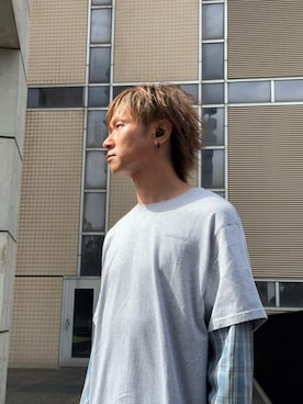 「ANDGEEBEE（アンジービー）のアイテム（トップス）」を使った、Kanさん（メンズ・170cm）の春コーディネート