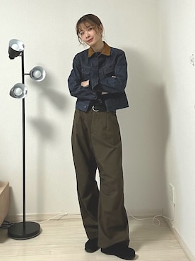 「アイテム（モカシン/デッキシューズ）」を使った、noaverse__さん（レディース・170cm）の秋コーディネート