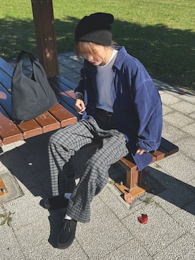 「アイテム（モカシン/デッキシューズ）」を使った、noaverse__さん（レディース・170cm）の秋コーディネート