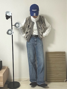 「AZUL by moussy（アズールバイマウジー）のアイテム（デニムパンツ）」を使った、noaverse__さん（レディース・170cm）の秋コーディネート