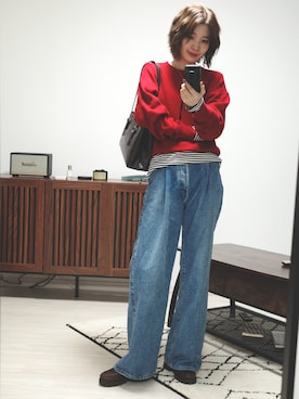 「HYKE（ハイク）のアイテム」を使った、noaverse__さん（レディース・170cm）の冬コーディネート