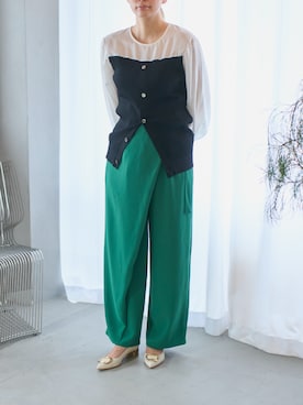 「Mode et Jacomo（モードエジャコモ）のアイテム（パンプス）」を使った、MODEETJACOMOingSTAFFさん（レディース・163cm）の夏コーディネート