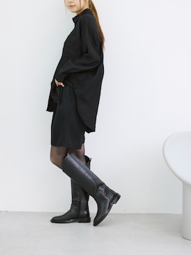 「防寒」｜「アイテム（ブーツ）」を使った、MODEETJACOMOingSTAFFさん（レディース・165cm）の秋コーディネート