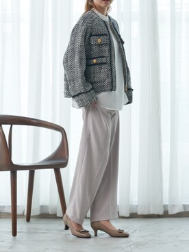 「Riz raffinee（リズラフィーネ）のアイテム」を使った、MODEETJACOMOingSTAFFさん（レディース・164cm）の秋コーディネート