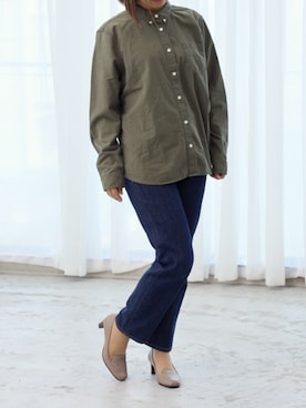 「アイテム（パンプス、グレー系）」を使った、MODEETJACOMOingSTAFFさん（レディース・160cm）の夏コーディネート