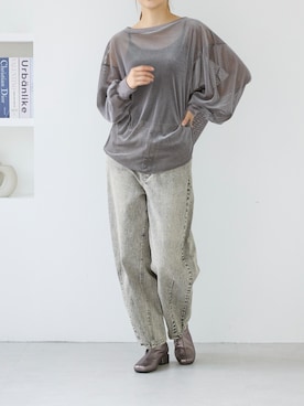 「アイテム（ブーツ、シルバー系）」を使った、MODEETJACOMOingSTAFFさん（レディース・164cm）の冬コーディネート