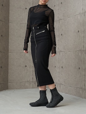 「アイテム（ブーツ、シルバー系）」を使った、MODEETJACOMOingSTAFFさん（レディース・163cm）の夏コーディネート