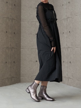 「アイテム（ブーツ、シルバー系）」を使った、MODEETJACOMOingSTAFFさん（レディース・163cm）の夏コーディネート