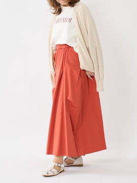 「ing（イング）の【WEB限定】本革グルカサンダル（サンダル、ホワイト系）」を使った、MODEETJACOMOingSTAFFさん（レディース・160cm）の春コーディネート