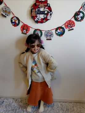 「おでかけコーデ」｜「アイテム（その他アウター）」を使った、rinさん（キッズ・100cm）の冬コーディネート