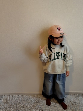 「coca（coca）（コカ）のアイテム」を使った、rinさん（キッズ・100cm）の冬コーディネート