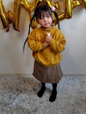 「coca（coca）（コカ）のアイテム」を使った、rinさん（キッズ・100cm）の冬コーディネート