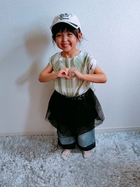 「アイテム（Tシャツ/カットソー）」を使った、rinさん（キッズ・100cm）の夏コーディネート