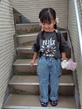 「BAYFLOW（ベイフロー）のアイテム」を使った、rinさん（キッズ・100cm）の夏コーディネート