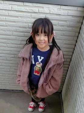 「アイテム（スウェット）」を使った、rinさん（キッズ・100cm）の秋コーディネート