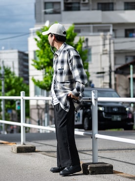 「MONO-MART（モノマート）のアイテム（スラックス）」を使った、MASAさん（メンズ・164cm）の秋コーディネート