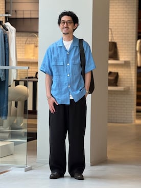 「リネンシャツ」｜Tsukinari_TOMORROWLANDさん（メンズ・175cm）の秋コーディネート