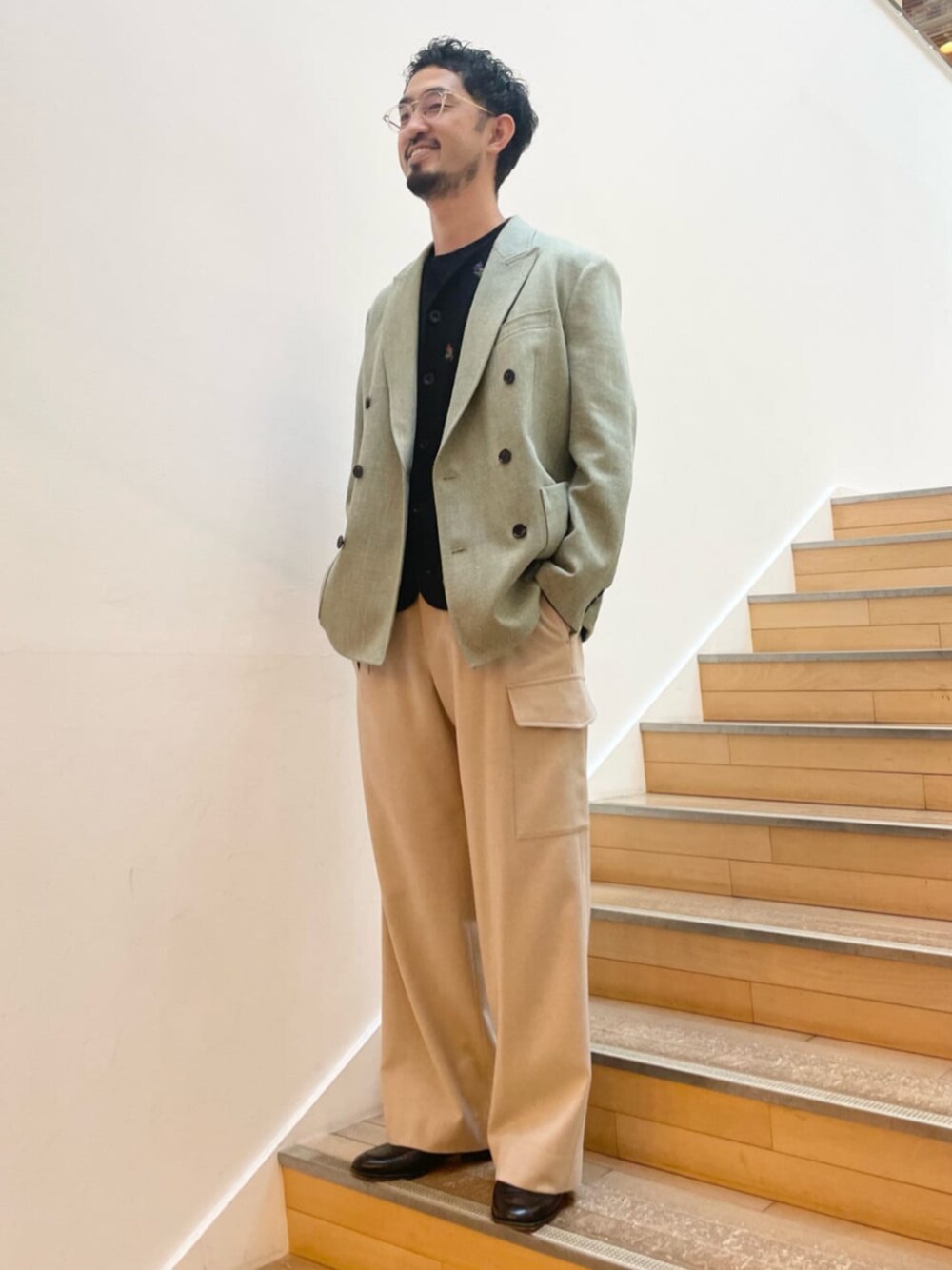 CABaN ウールリネン ダブルブレストジャケットを使った人気